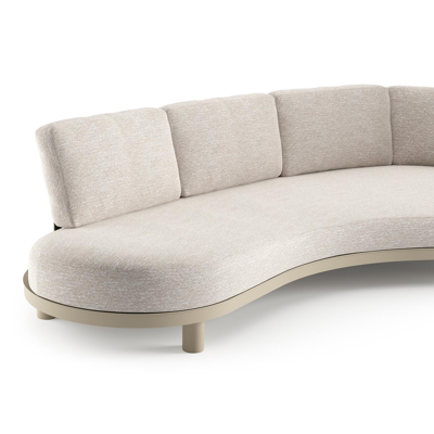 Donato loungebank in beige aluminium met tundra sand all weather sunbrella® luxe kussen