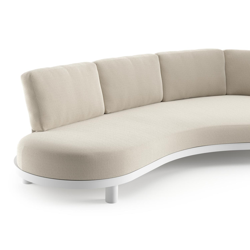 Donato loungebank in wit aluminium met lopi marble all weather sunbrella® luxe kussen