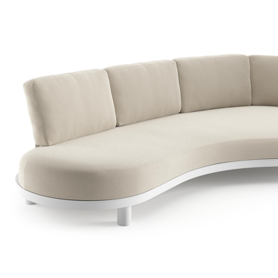 Donato loungebank in wit aluminium met lopi marble all weather sunbrella® luxe kussen