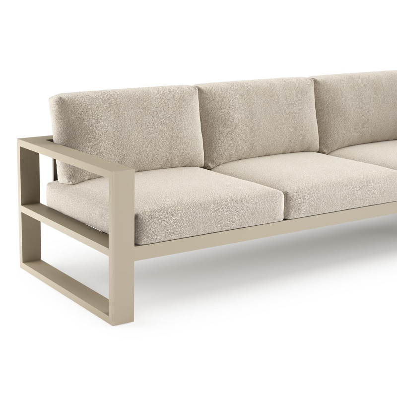 Verato loungehoek in beige aluminium met marbella ecru all weather cosytica kussen