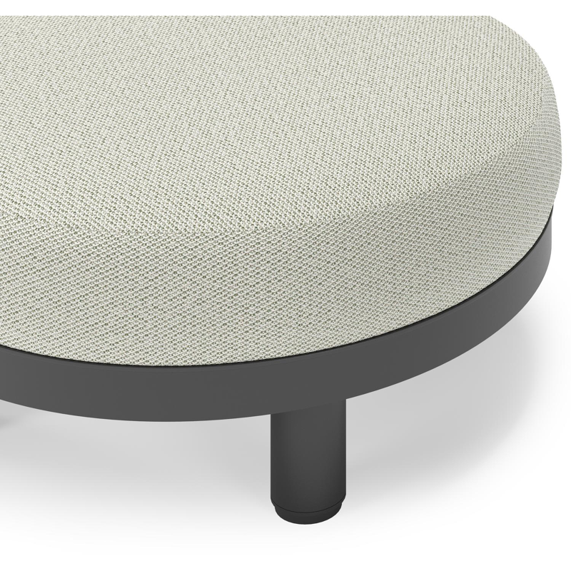 Salon de jardin pouf Donato en aluminium noir et coussins en all Weather Sunbrella® Luxe Lopi Bud