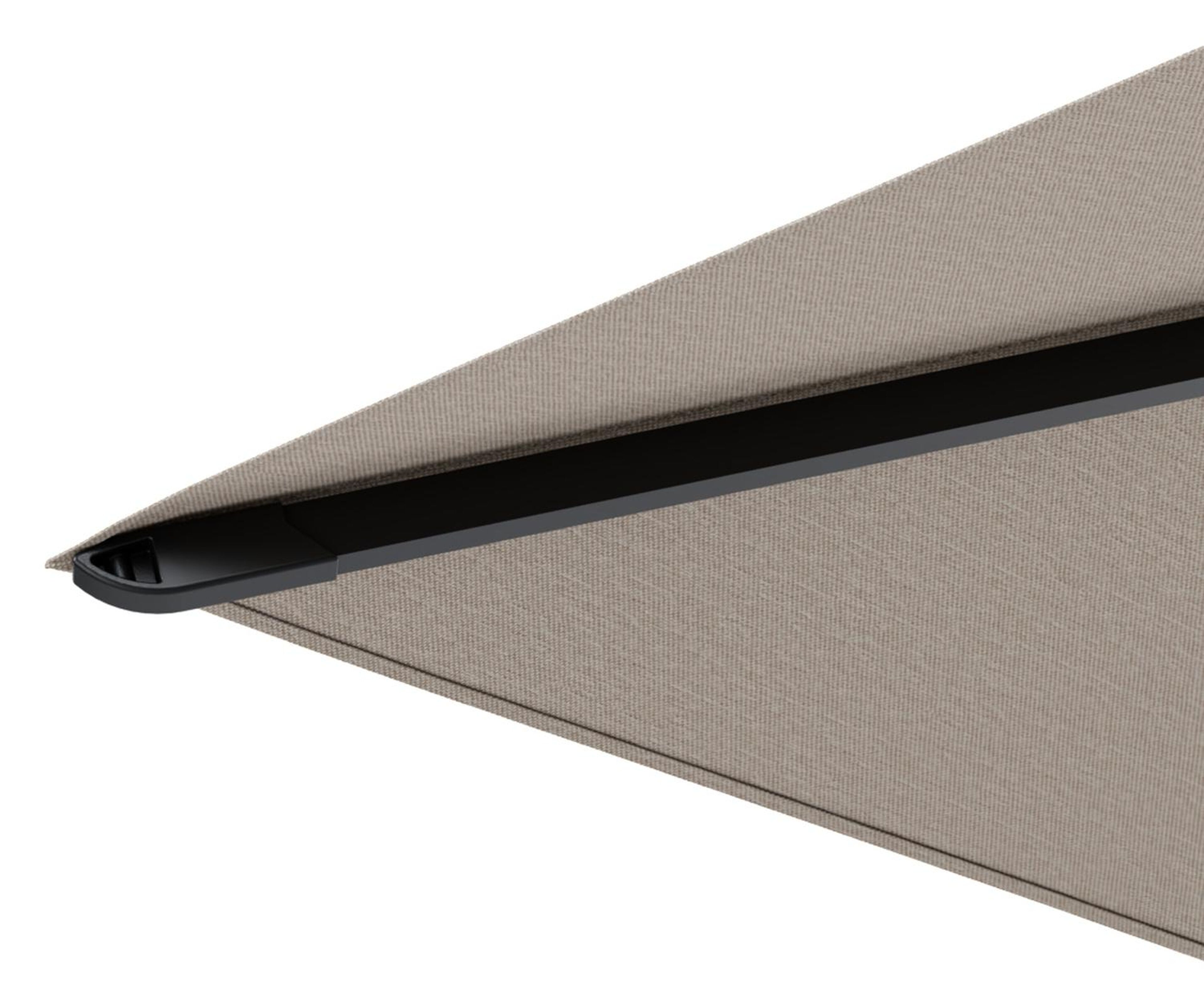 Viola staanparasol in zwart aluminium en Weather+ Softtouch beige parasoldoek - L1 300 x L2 300 cm (zonder voet)