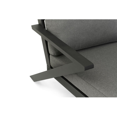 Cella loungeset in zwart aluminium met grijs weather+ softtouch kussens