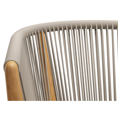 Orso tuinstoel in teak en beige verticaal geweven rope