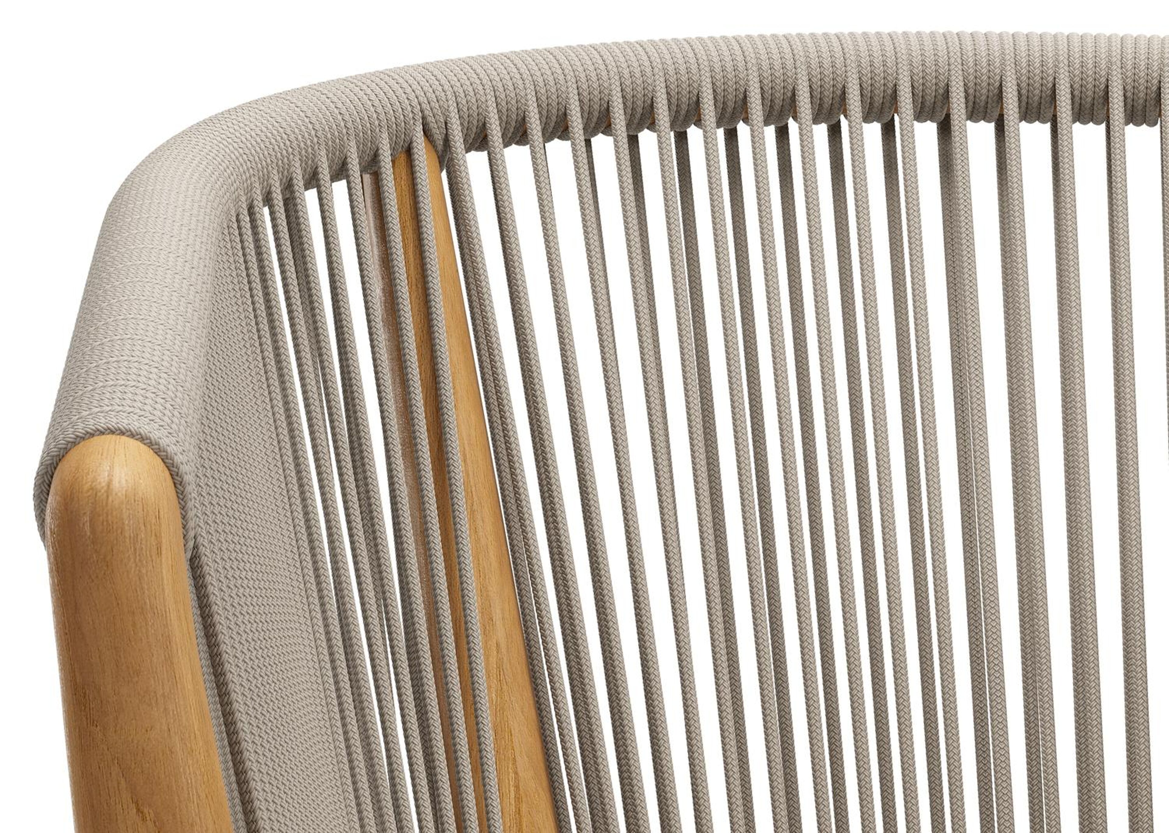 Orso tuinstoel in teak en beige verticaal geweven rope