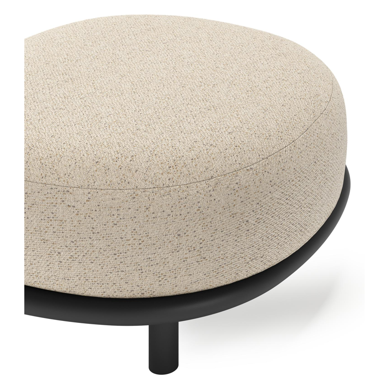 Pouf Lupino en aluminium noir et coussin en all weather cosytica bora desert