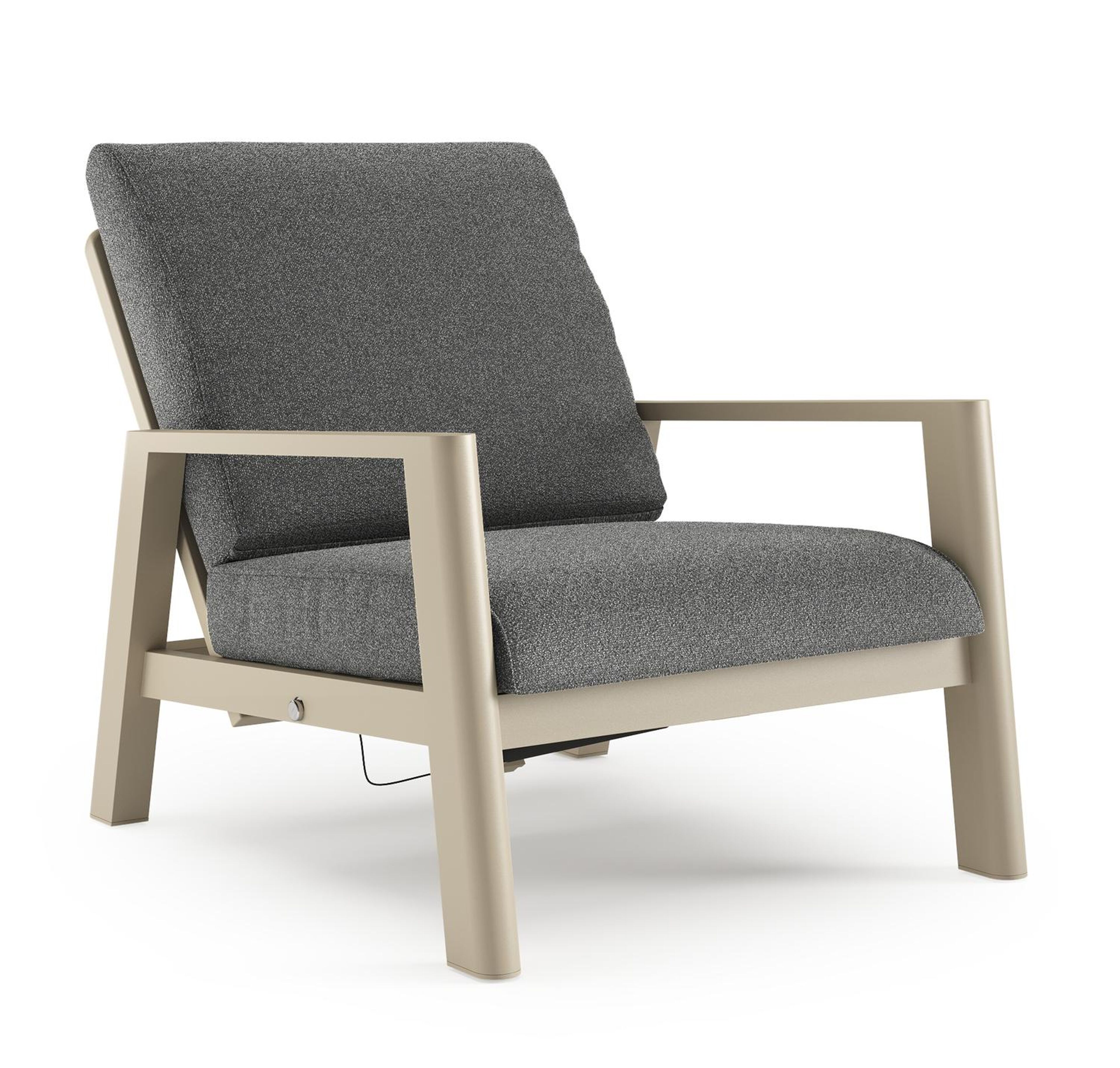 Cirello loungestoel in zwart aluminium met catania black all weather cosytica kussen