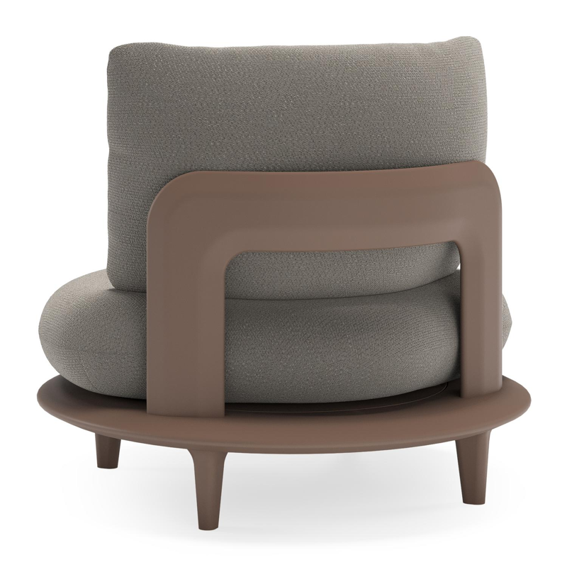 Bomero loungestoel in taupe aluminium met lopi silver all weather sunbrella® luxe kussen