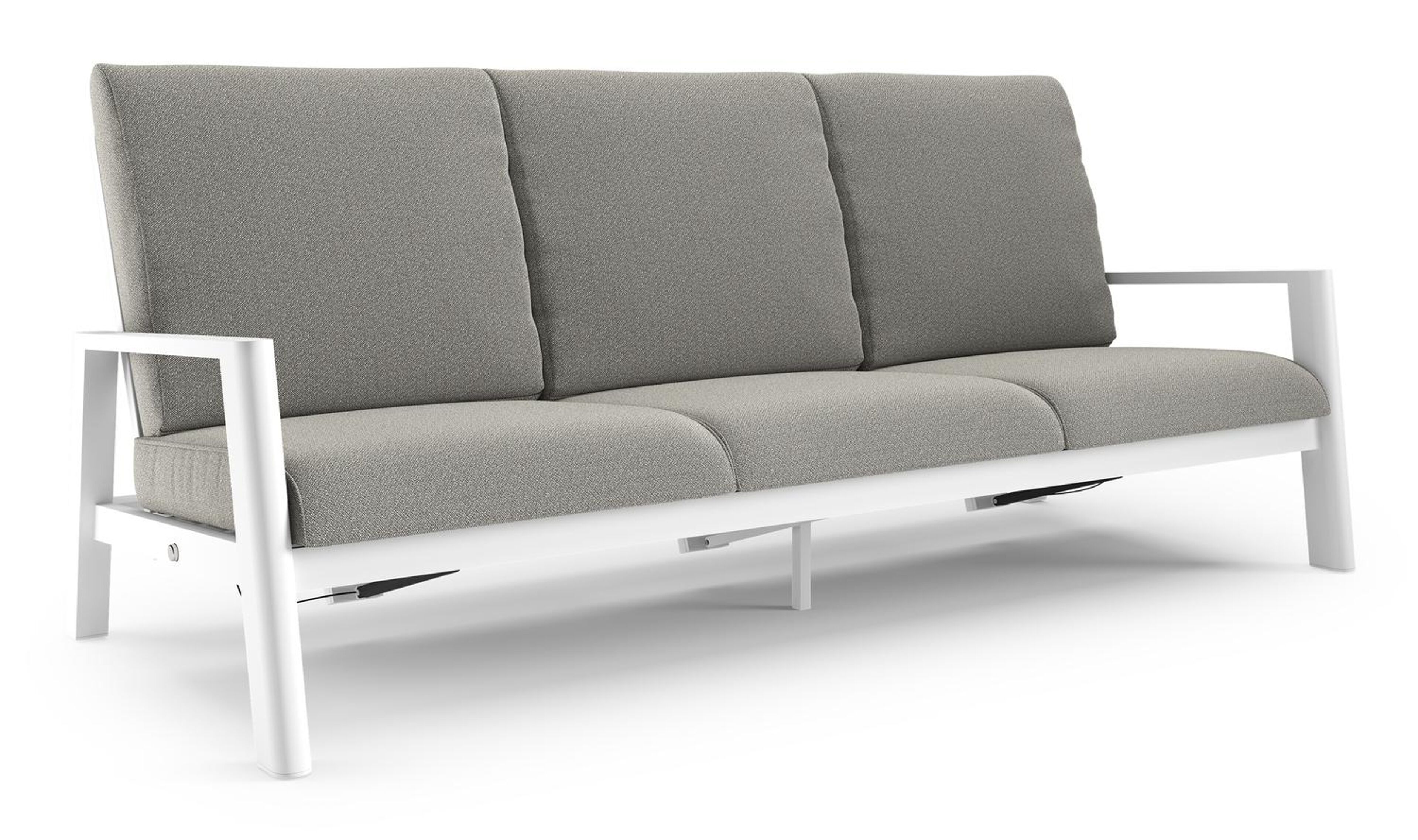 Cirello loungebank in wit aluminium met savane tunder all weather sunbrella® luxe kussen