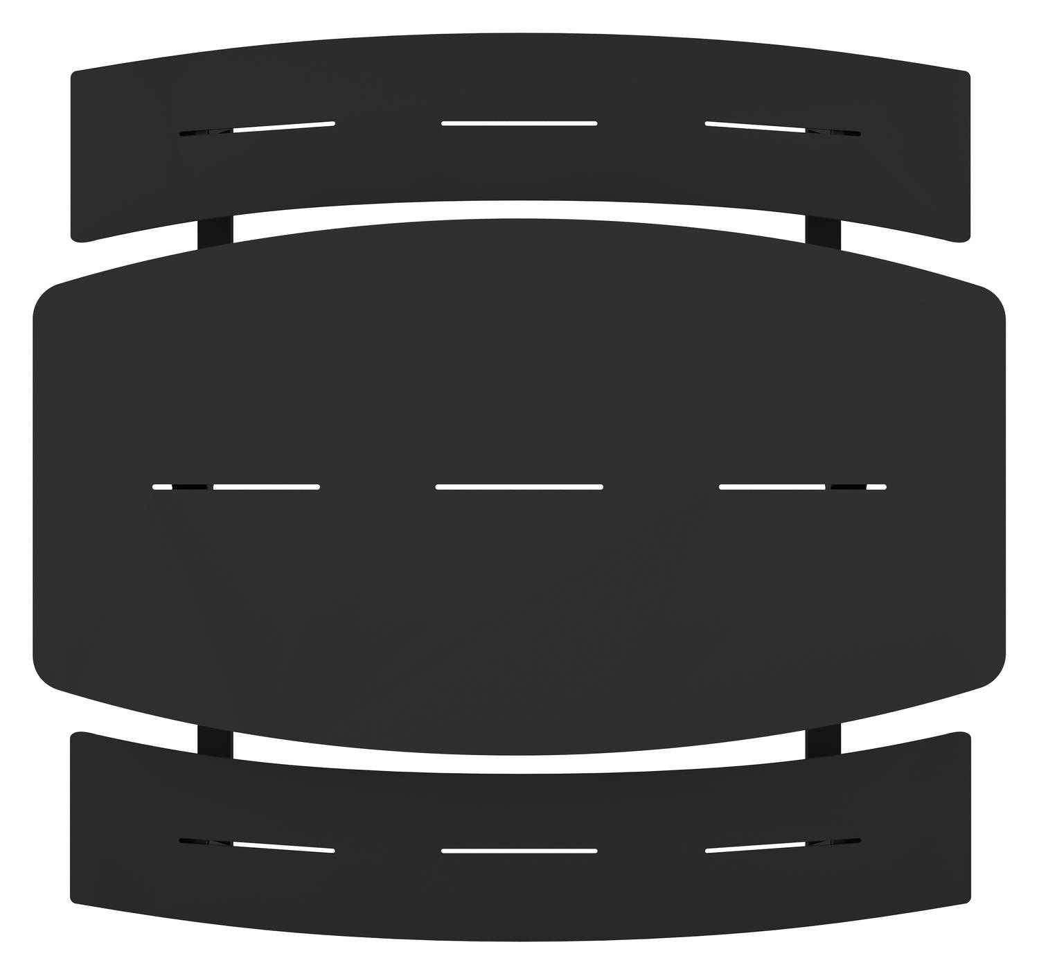 Alora picknicktafel rechthoekig in zwart aluminium - L 200 x B 214 x H 74 cm