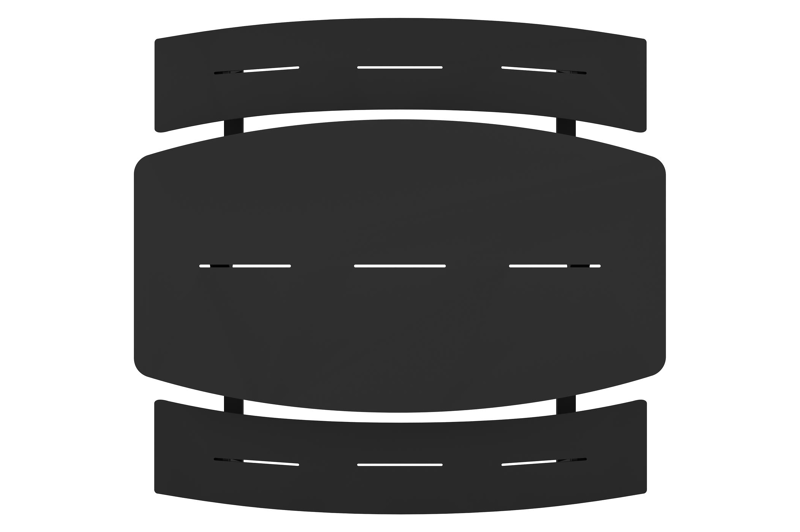 Alora picknicktafel rechthoekig in zwart aluminium - L 200 x B 214 x H 74 cm