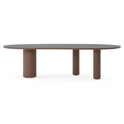 Amico tuintafel organisch in taupe aluminium en volkeramiek Basalt Black - L 280 x B 120 x H 73.5 cm