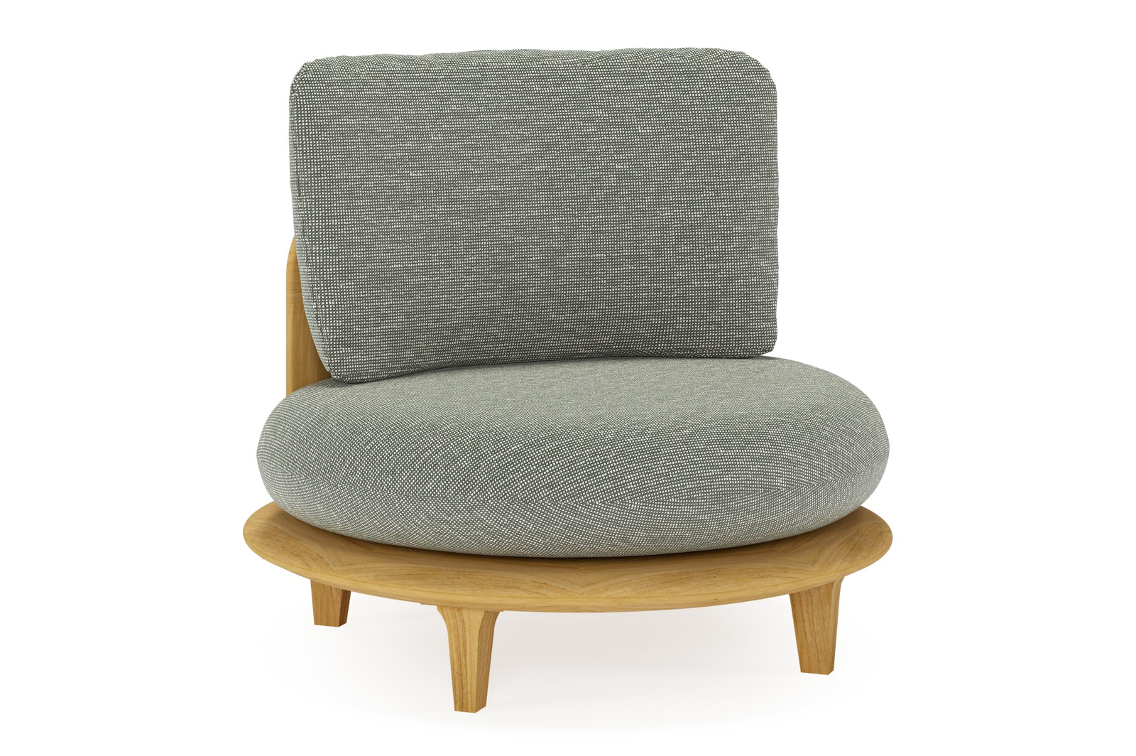 Bomero loungestoel in teak met slow fern all weather sunbrella® luxe kussen