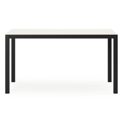 Feltro tuinset in zwart aluminium en sintered stone Crema minerale met 2 Calobra tuinstoelen