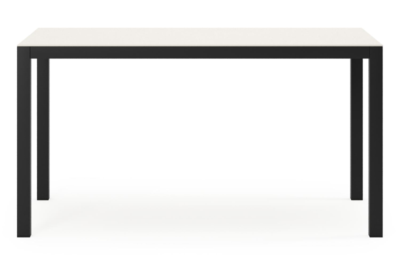 Feltro tuinset in zwart aluminium en sintered stone Crema minerale met 2 Calobra tuinstoelen