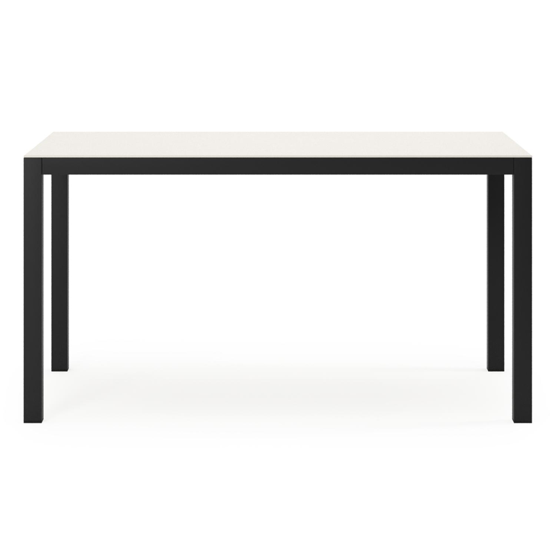 Feltro tuinset in zwart aluminium en sintered stone Crema minerale met 2 Calobra tuinstoelen