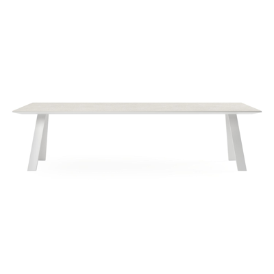 Cesano tuintafel in wit aluminium en volkeramiek shilin - L 280 x B 110 x H 75 cm