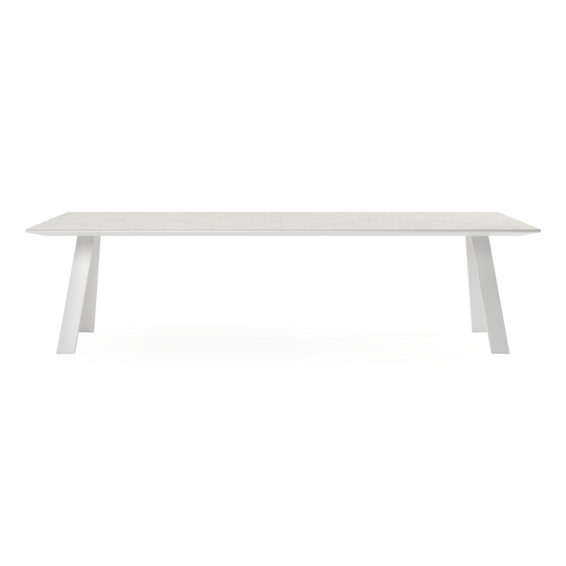 Cesano tuintafel in wit aluminium en volkeramiek shilin - L 280 x B 110 x H 75 cm