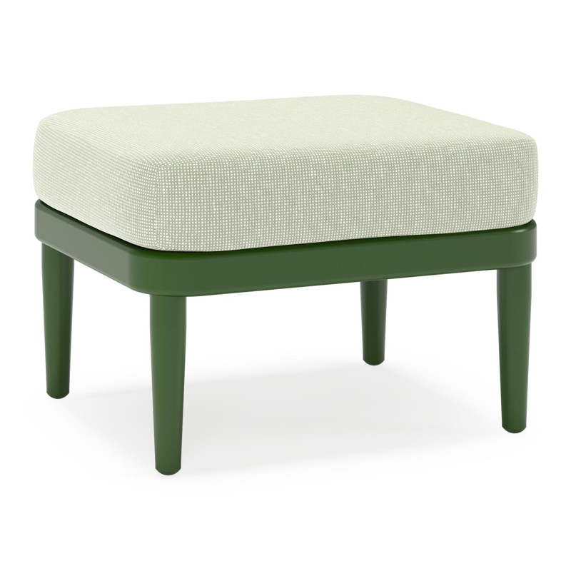 Orso poef in groen aluminium met Slow Spirea all weather sunbrella® luxe kussen