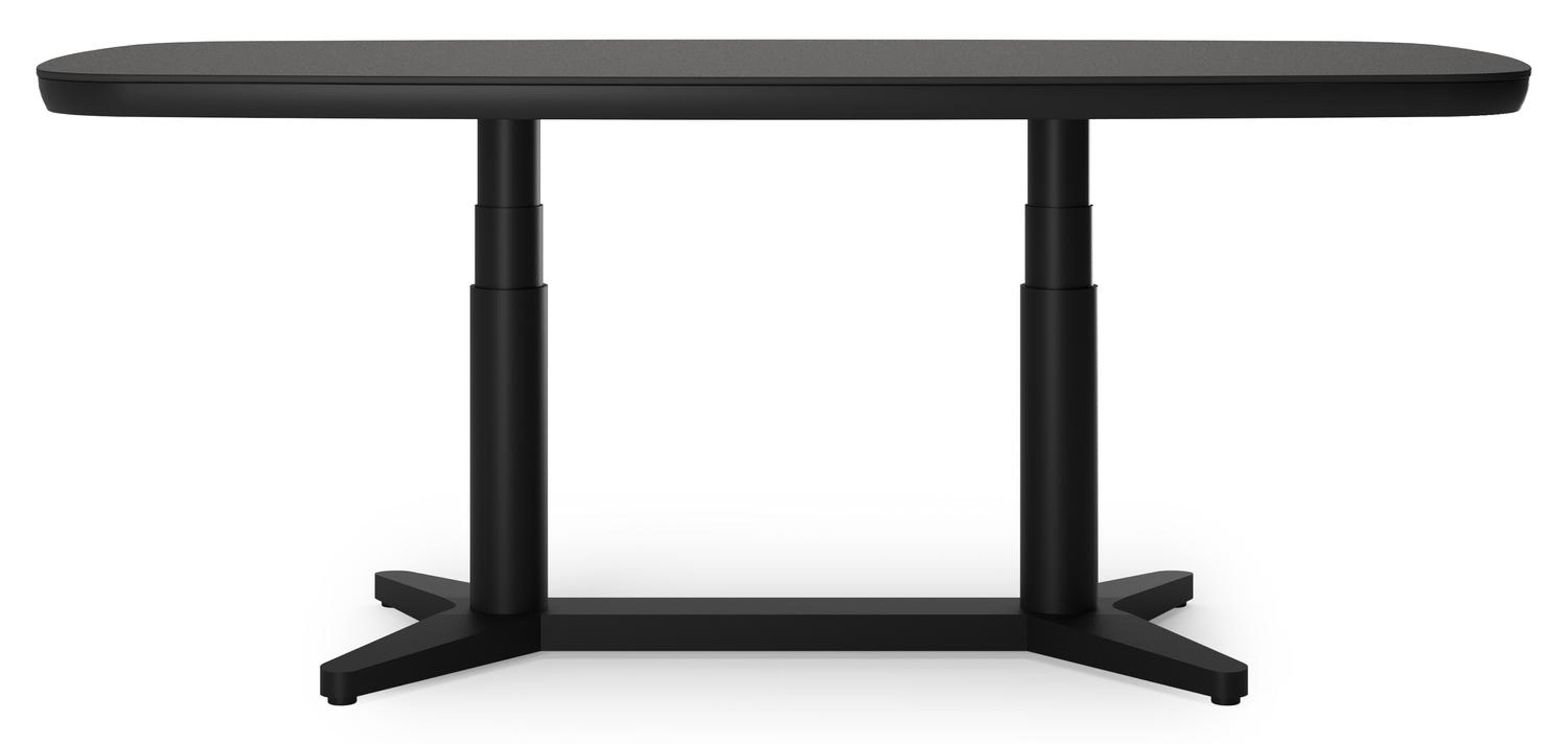 Table de jardin Tarsia en form de bateau en aluminium noir et sintered stone Notte Minerale - Lg. 180 x Lrg. 90 x Haut. 74.5 cm