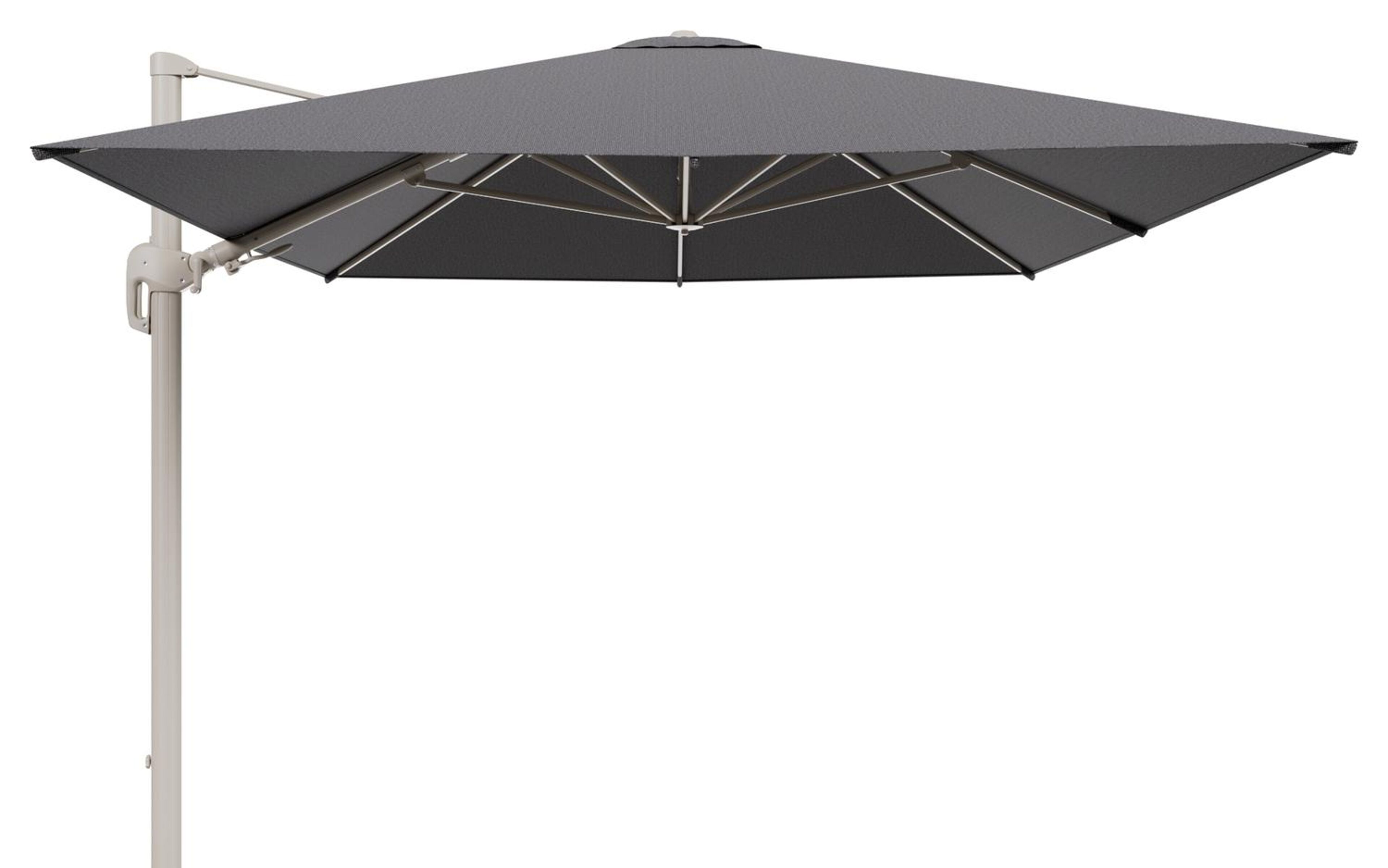 Rufina zweefparasol tiltfunctie in beige aluminium en parasoldoek in All Weather Solica Firenze Tunder  - L1 400 x L2 300 cm (zonder voet) (zonder voet)
