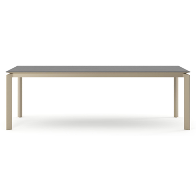 Cirello tuintafel rechthoekig in beige aluminium en volkeramiek Basalt Black - L 240 x B 100 x H 74.5 cm