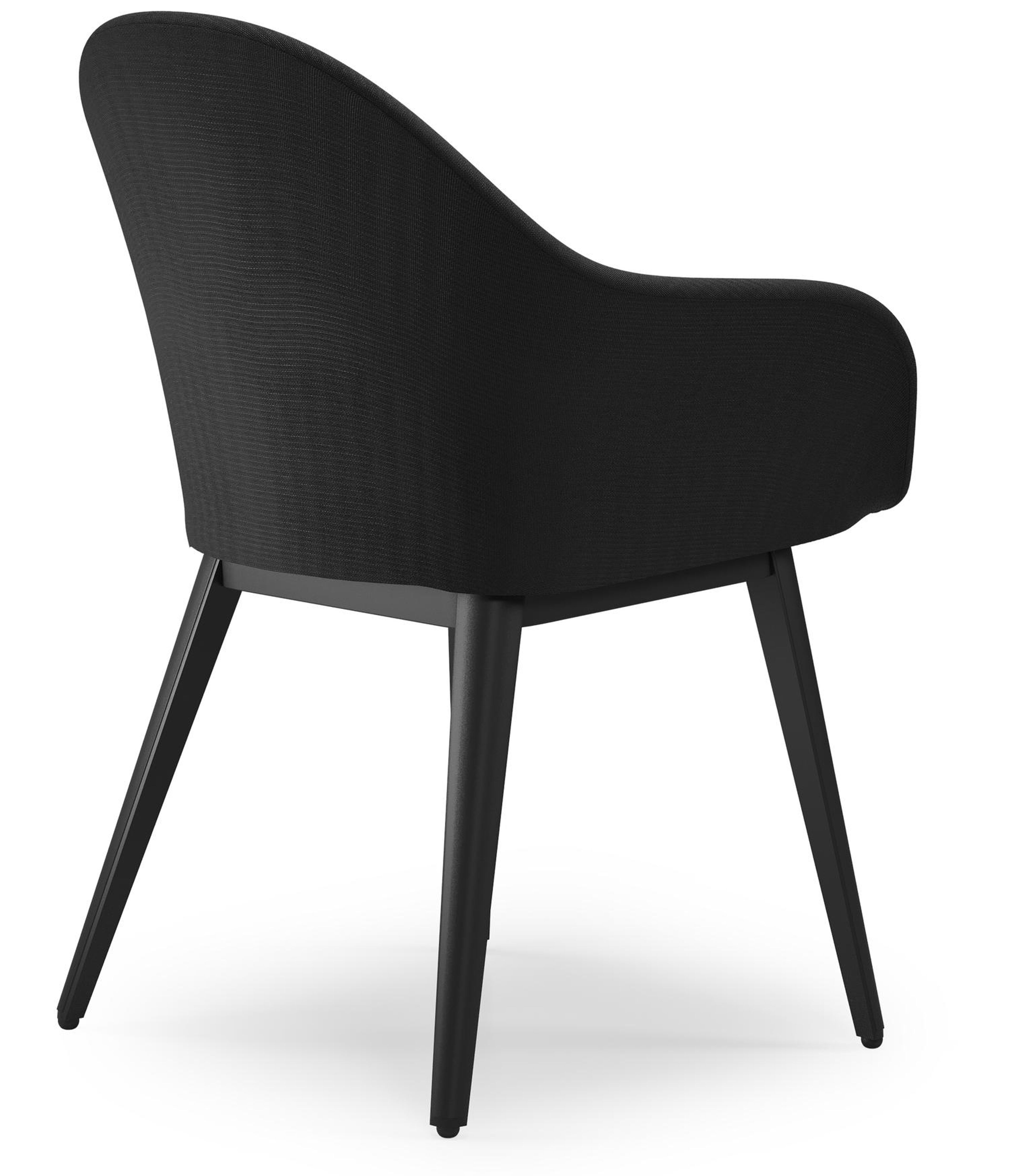 Cesano tuinstoel in zwart aluminium en zwart textilene