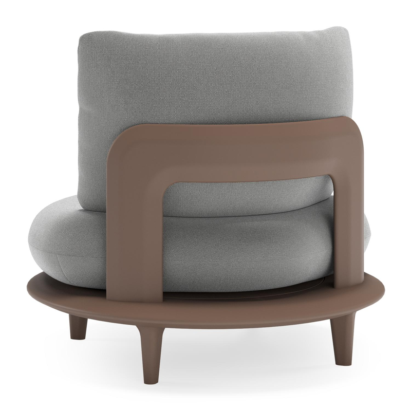 Bomero loungestoel in taupe aluminium met savane grey all weather sunbrella® luxe kussen