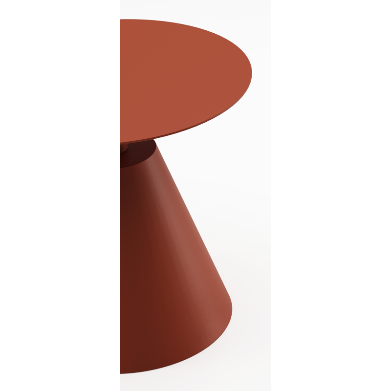 Lucca bijzettafel  in roestbruin aluminium - Dia. 50 cm
