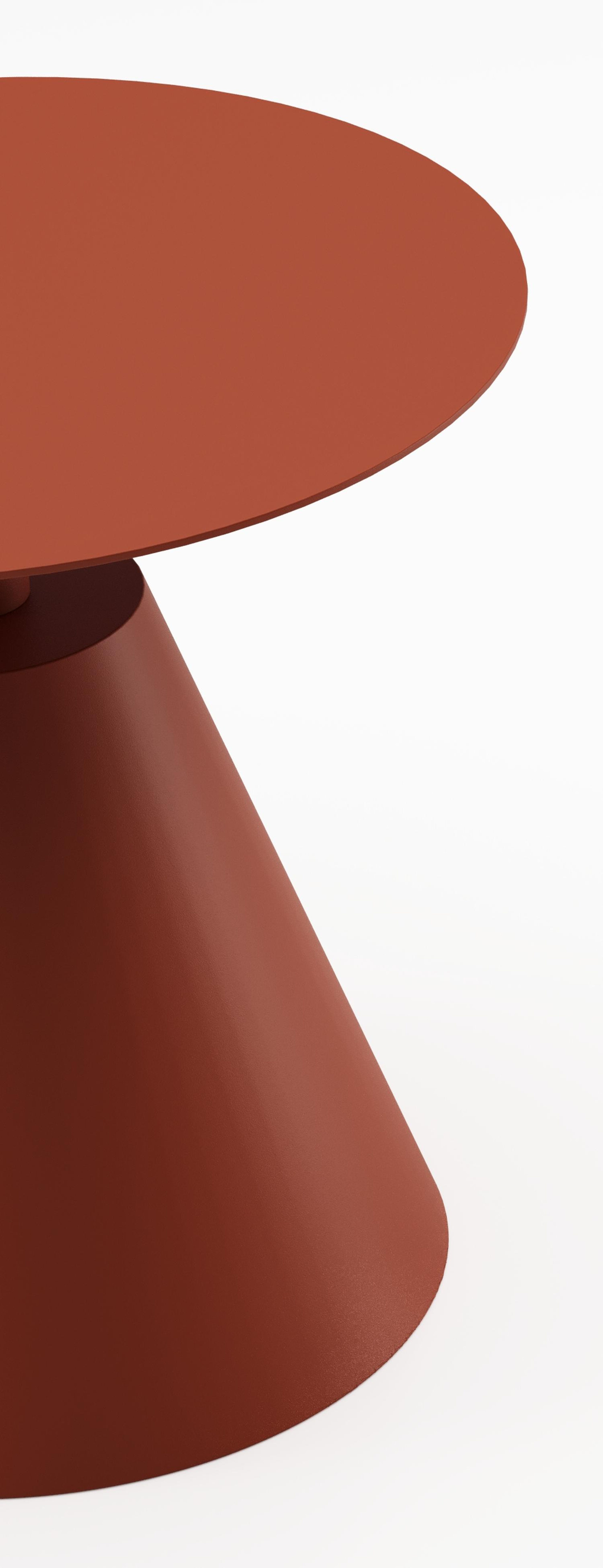 Table d'appoint Lucca en aluminium brun rouille - Diam. 50 cm