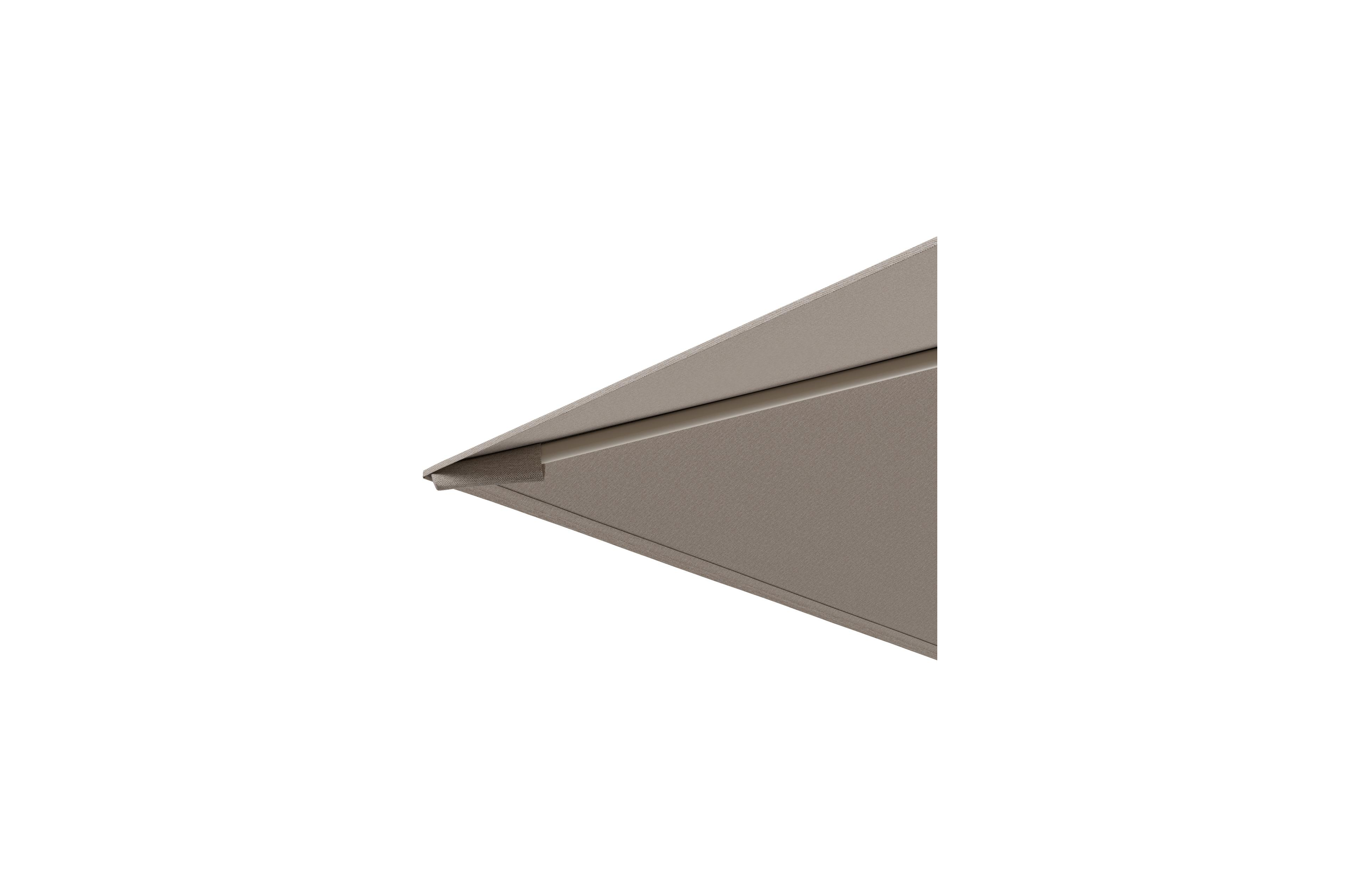 Calpe zweefparasol in beige aluminium met beige weather+ softtouch parasoldoek - L1 270 x L2 270 cm (zonder voet)