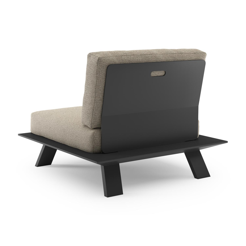 Cesano loungestoel in zwart aluminium met catania beige all weather Cosytica kussen