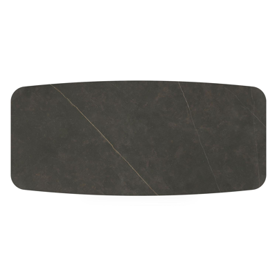 Donato tuintafel in zwart aluminium en volkeramiek calatorao - L 255 x B 115 x H 74 cm