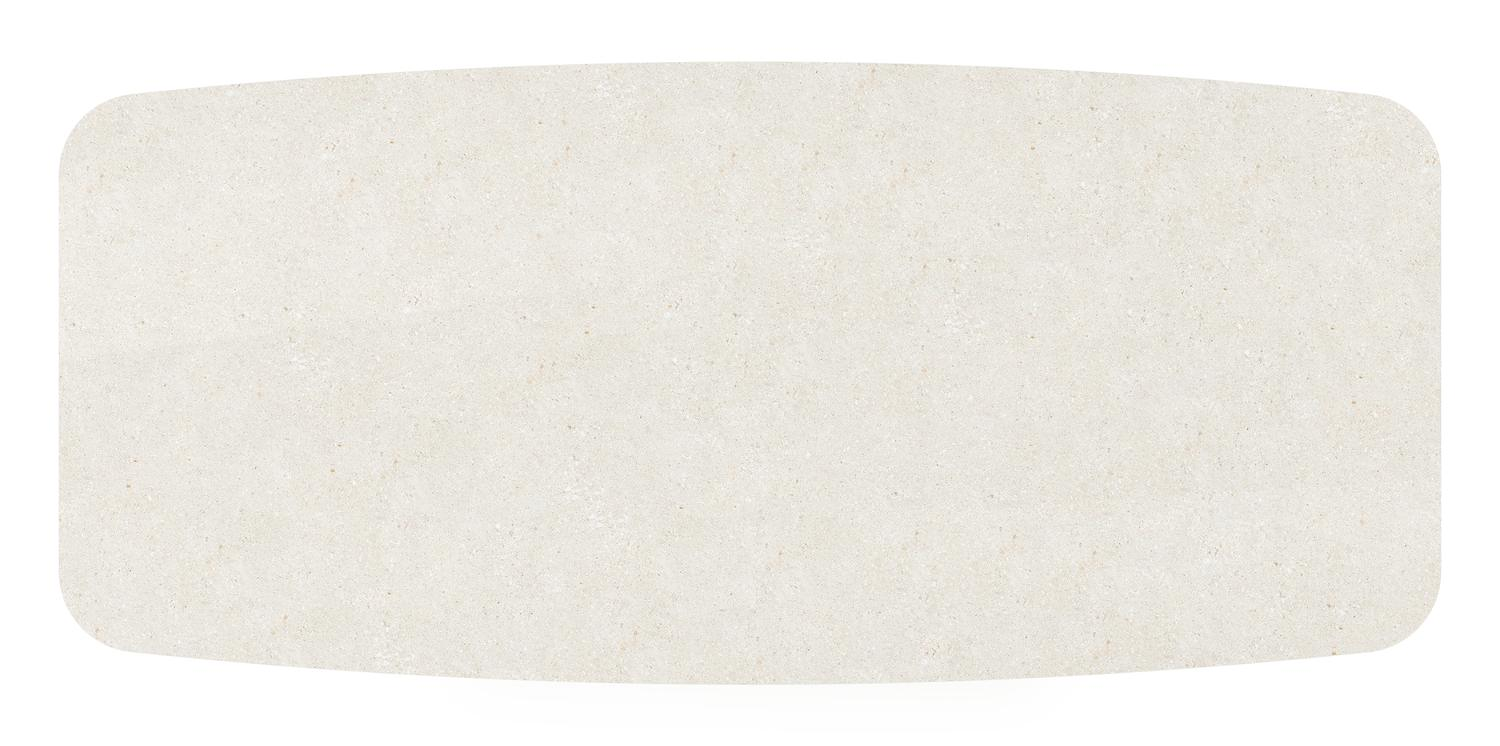 Orso tuintafel bootvorm in wit aluminium en volkeramiek shilin - L 255 x B 115 x H 75 cm