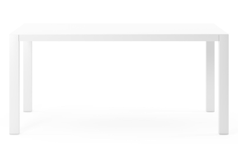 Como tuintafel in wit aluminium en volkeramiek arctic white - L 160 x B 100 x H 75 cm