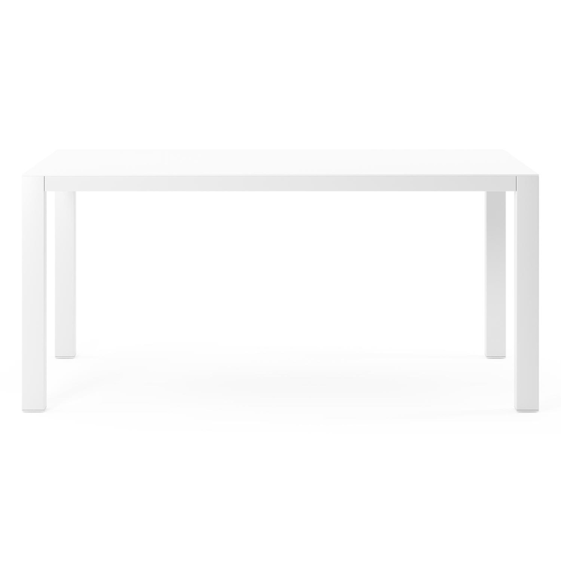 Como tuintafel in wit aluminium en volkeramiek arctic white - L 160 x B 100 x H 75 cm