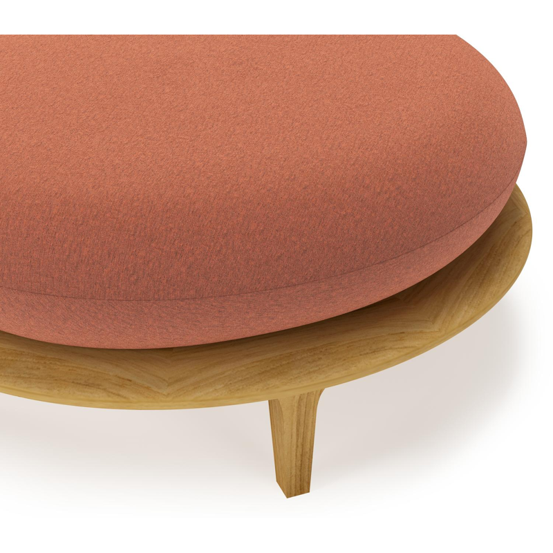 Bomero poef in teak met heritage rust all weather sunbrella® luxe kussen