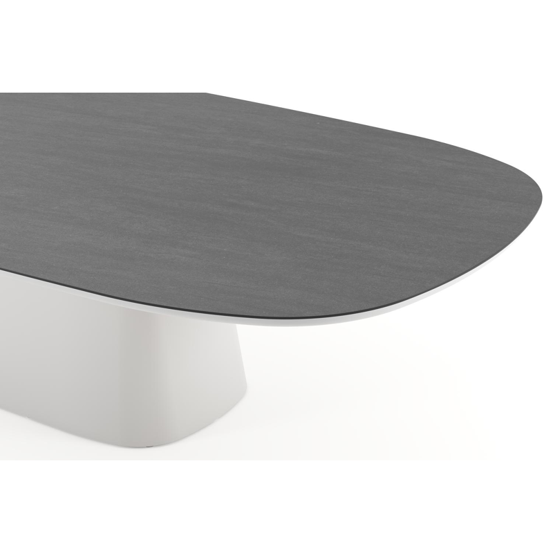 Amico tuintafel bombo xl in wit aluminium en volkeramiek Basalt Black - L 320 x B 148 x H 73.5 cm