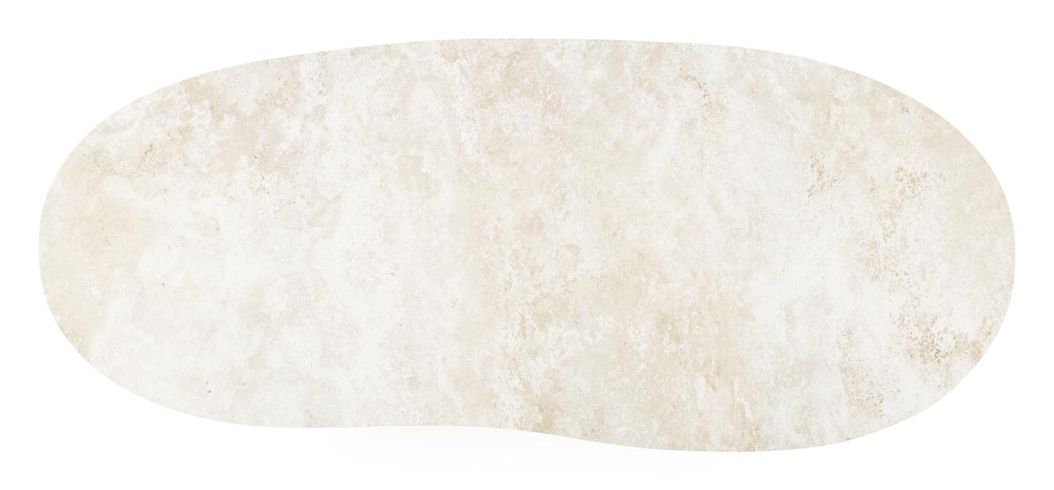 Table de jardin Organo organique en aluminium blanc et céramique pleine Rapolano Lg. 280 x Lrg. 120 cm