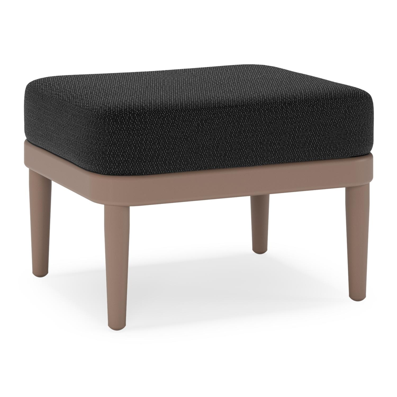 Orso poef in taupe aluminium met Lopi Baribal all weather sunbrella® luxe kussen