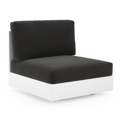 Como loungestoel in wit aluminium met natte sooty all weather sunbrella® luxe kussen