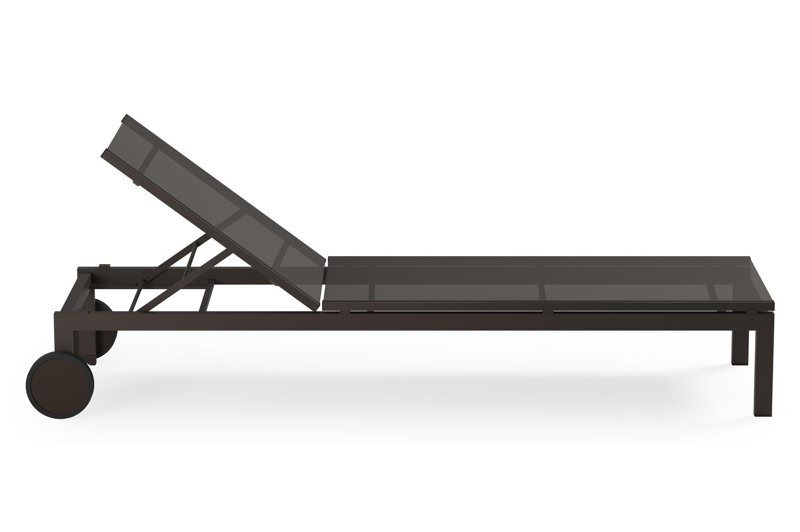 Caravelle verstelbaar ligbed in donkerbruin aluminium