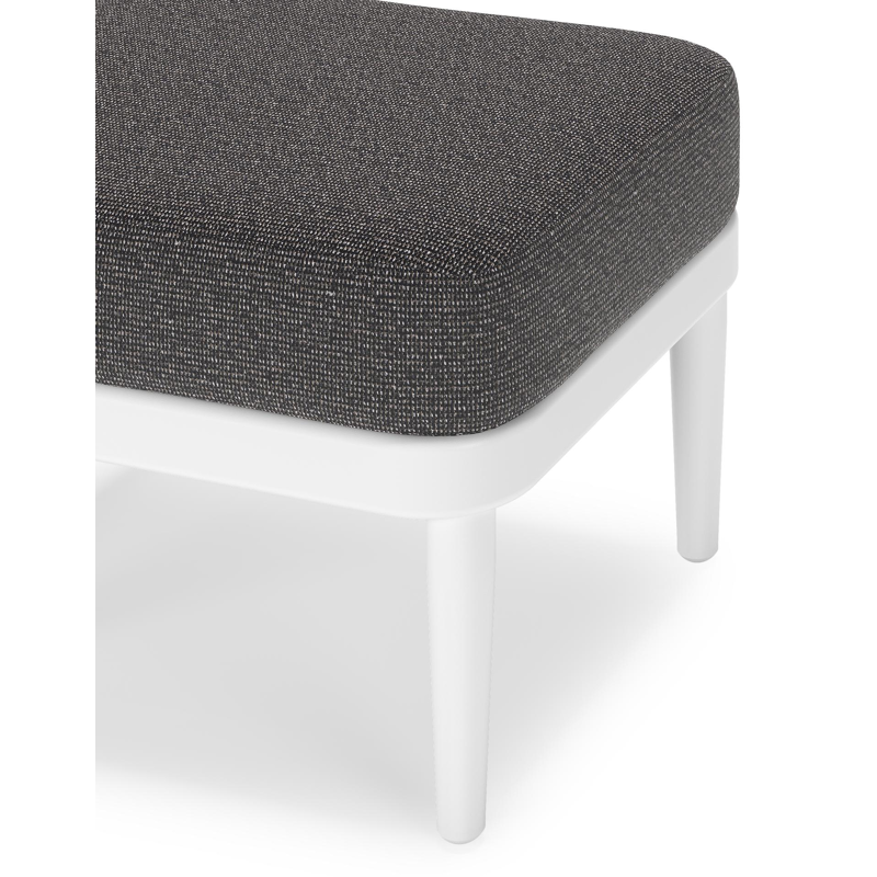 Pouf Orso en aluminium blanc et coussins en all weather solica Firenze Tunder