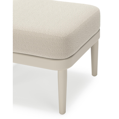 Pouf Orso en aluminium beige et coussins en all weather sunbrella® luxe Lopi Marble