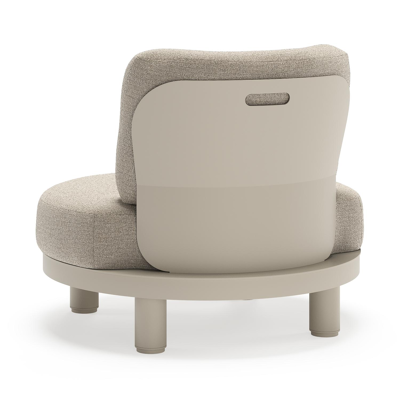 Donato loungestoel in beige aluminium met all weather cosytica Catania Sand kussen