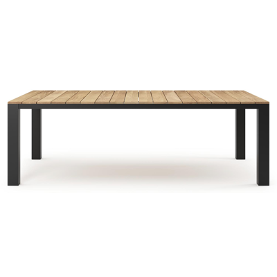 Nano tuintafel in zwart aluminium en teak - L 240 x B 148 x H 75 cm