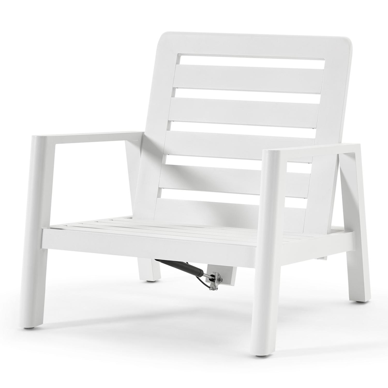 Cirello lounge 1-zit in wit aluminium