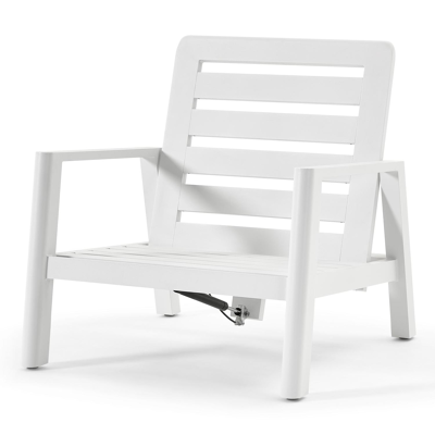 Cirello lounge 1-zit in wit aluminium