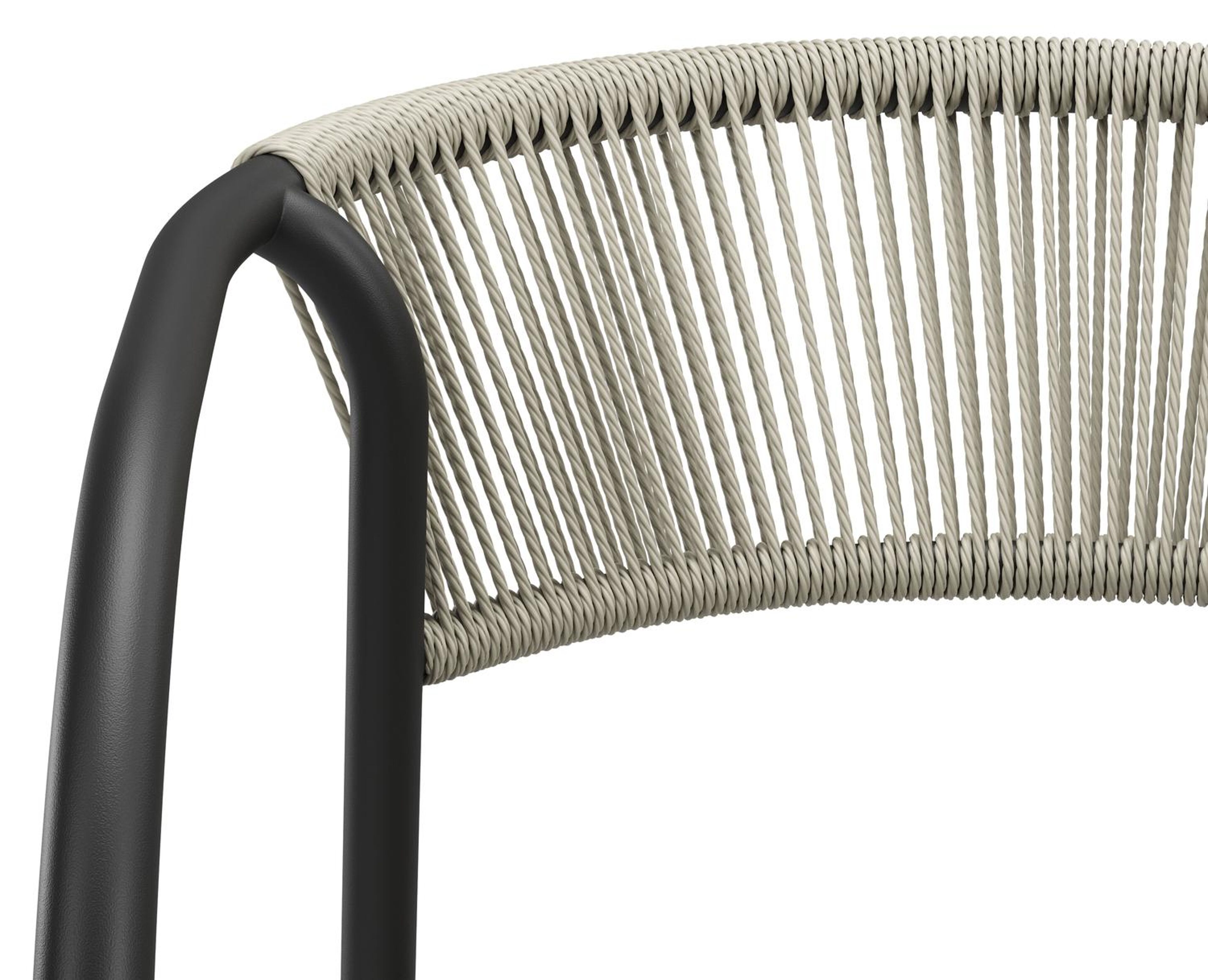 Bahia tuinset in zwart aluminium met 6 stapelbare Melo tuinstoelen