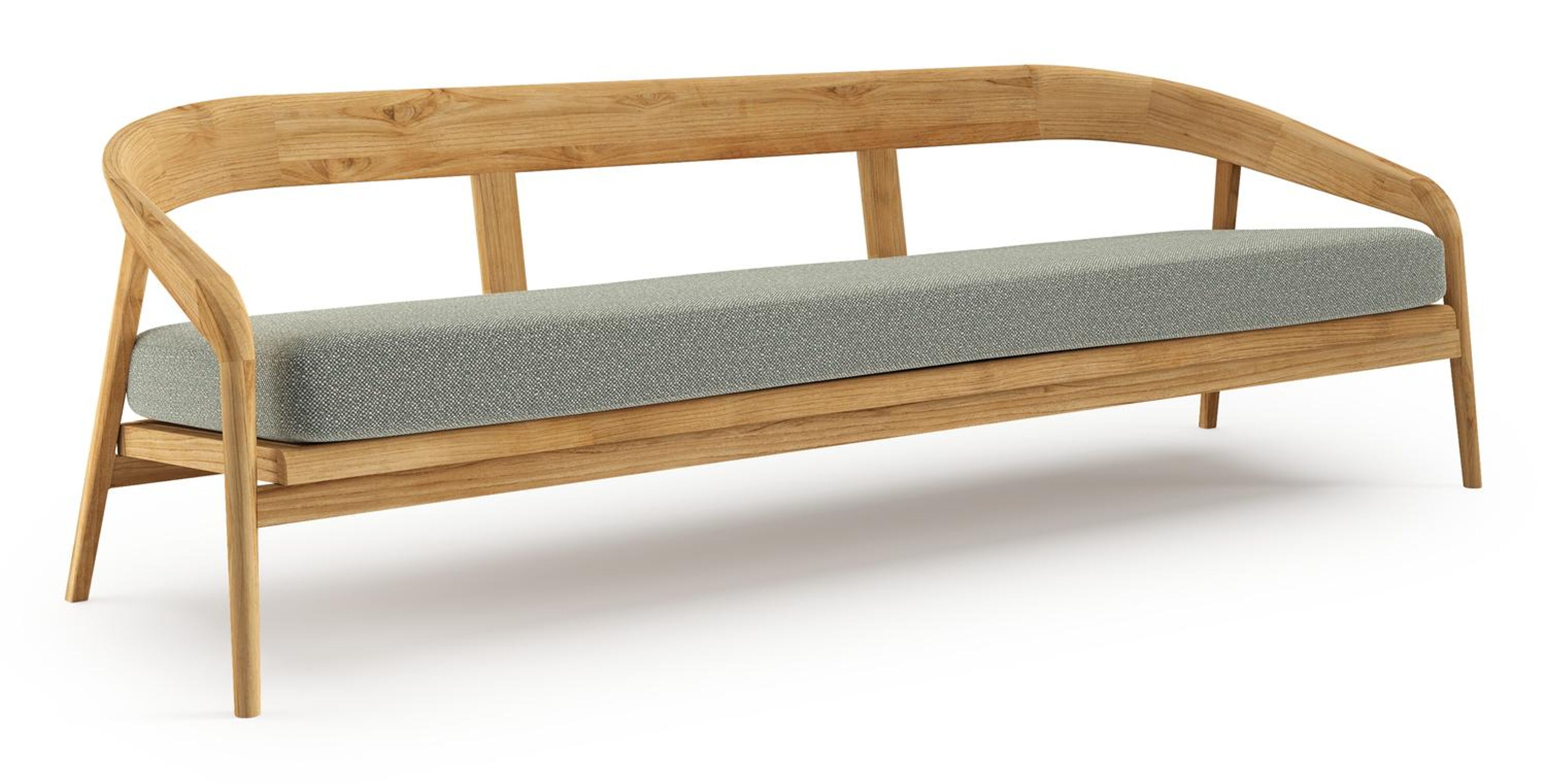 Lacrima loungebank in teak met savane leaf all weather Sunbrella® luxe kussen